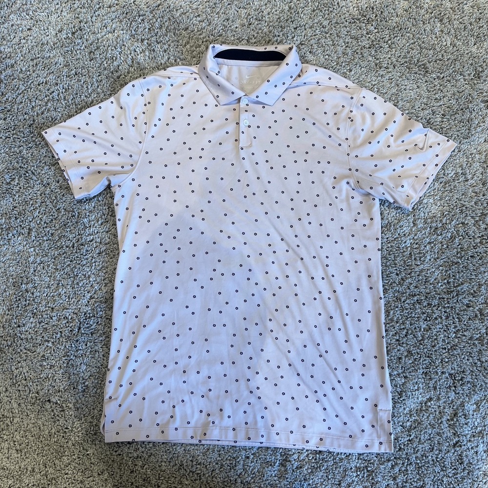 Nike Dri-Fit Golf Lavender Floral Flower Printed Polo Shirt Men's S CI9784-699